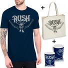 Kit Combo Camiseta Rush Fly By Night + Sacola Ecobag+Caneca