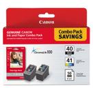 Kit Combo de Cartucho de Tinta 40-41 e Papel Fotográfico Canon