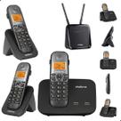 Kit Combo Mini Central PABX Telefone Sem Fio TS 5150 com 2 Ramal Intelbras Com 1 Entrada Para Chip 4g Celular e 1 Entrada para linha Fixa