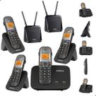 Kit Combo Mini Central PABX Telefone Sem Fio TS 5150 com 3 Ramal Intelbras Com Entrada Para 2 Chips 4g Celular Dual Sim Chip