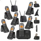 Kit Combo Mini Central PABX Telefone Sem Fio TS 5150 com 6 Ramal Intelbras Com Entrada Para 2 Chips 4g Celular Dual Sim Chip