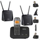 Kit Combo Mini Central PABX Telefone Sem Fio TS 5150 Intelbras Com Entrada Para 2 Chips 4g Celular Dual Sim Chip
