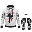 Kit Combo Moletom Muay Thai Artes Marcial + Chinelo Lutador