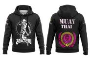Kit Combo Moletom Muay Thai Caveira Elite + Chinelo Lutador