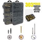Kit Combo Parafusos e Buchas Ponterias Bits Imã Phillips Maleta estojo organizador 303pcs