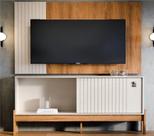 Kit Combo Rack Painel Wood Moderno 120 cm para TV 42 Sala Kit Combo Rack Painel Wood Moderno 120 cm para TV 42 Sala