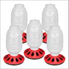 Kit Comedouro 5kg 12 Furos Galinheiro Galinhas Pintinho Aves