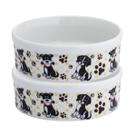 Kit Comedouro + Bebedouro para Cachorro Gato Pet Decorado Preto 600 ml / 15 cm Kit Comedouro + Bebedouro para Cachorro Gato Pet Decorado Preto 600 ml / 15 cm