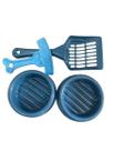 Kit Comedouro para Ração e Água Pá higienica Escova para Gato Kit Comedouro para Ração e Água Pá higienica Escova para Gato