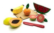 Kit Comidinha De Madeira Frutas Brinquedo Crianças Educativo NewArt
