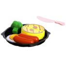 Kit comidinha Little Chef refeição de encaixe com alimentos, prato e cortador