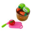 Kit comidinha verduras e legumes com cesto 8 peças bq-018 etitoys