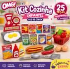 Kit Comidinhas Infantil 25 Peças Brinquedo Educativo com Fast Food Utensílios e Mercadinho