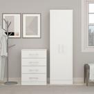 Kit Cômoda E Armário Multiuso 2 Portas 4 Gavetas Menu Móveis Branco