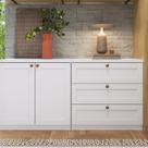 Kit Cômodas 3 Gavetas e Armário 2 Portas Provençais 100% Mdf Branco Fosco Kit Cômodas 3 Gavetas e Armário 2 Portas Provençais 100% Mdf Branco Fosco
