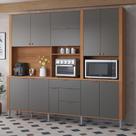 Kit Compacto Grande Armário de Cozinha Luxo Astra 2,40m Lukaliam Móveis 10 Portas e 4 Gavetas Kit Compacto Grande Armário de Cozinha Luxo Astra 2,40m Lukaliam Móveis 10 Portas e 4 Gavetas