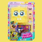 Kit Compacto Polly Pocket Bob Esponja Mattel. Mini kit temático divertido com boneca e acessórios.