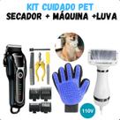 Kit Completo 1991: Máquina de Tosa, Secador e Luva Ajustável Azul