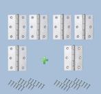 Kit Completo 6 Dobradiça 3 1/2 Polegadas 9,5cm Ferro Zincado