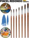 Kit Completo 7 Pincéis Redondo Marta Tropical 145 Tigre Profissional Pintura Em Tela Madeira Kit Completo 7 Pincéis Redondo Marta Tropical 145 Tigre Profissional Pintura Em Tela Madeira