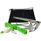 Kit Completo Âncora Bruce em Aço Inox Polido 2kg Jet Ski Barco sem Soldas