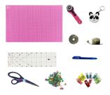 Kit Completo Base De Corte Para Patchwork 60x45 Cortador Circular 45 Régua 15x60 Tesoura de Titânio