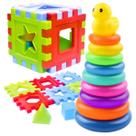 Kit Completo Brinquedos Para Bebês Menino Menina Educativo Esferas e Cubo Torre Didático Encaixar Colorido Kit Completo Brinquedos Para Bebês Menino Menina Educativo Esferas e Cubo Torre Didático Encaixar Colorido