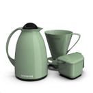 Kit Completo Café Garrafa 650ml Açucareiro Filtro 102/103 Verde