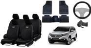 Kit Completo: Capa de Couro CRV 12-18 + Tapetes e Capa de Volante