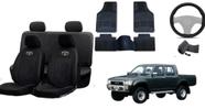 Kit Completo Capa de Couro Hilux 91-03 + Tapetes + Capa de Volante