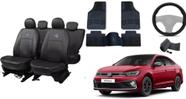 Kit Completo Capa de Couro Virtus 18-23 + Tapete e Capa de Volante