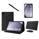 Kit Completo Capa Giratória Teclado Mouse Película Caneta Para Galaxy Tab A9 8.7 X110 X115 X116B