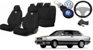 "Kit Completo: Capas para Bancos Voyage 84-96, Volante e Chaveiro VW"