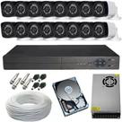 Kit Completo Cftv 16 Câmeras Metal 720p Dvr 16 Canais Hd 1tb