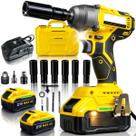 Kit Completo Chave De Impacto Furadeira E Parafusadeira 350Nm 1 2 Polegada 2 Baterias 48v Brushless Com Maleta Profissional