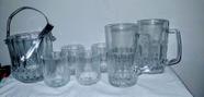 Kit Completo Com Balde E Copos e Caneca Vidro Transparente Barroco