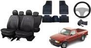 Kit Completo com Capa de Couro Ranger 91-03 + Tapete e Capa de Volante