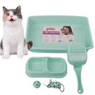 Kit Completo de Caja de Arena para Gatitos PAWISE con Entrada Baja, Pala y Juguetes