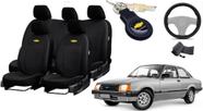 Kit Completo de Capas de Couro para Chevette 1991 - Couro Impermeável + Chaveiro + Capa de Volante