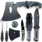 Kit Completo de Facas e Machadinho Tático com Alta Resistência e Durabilidade Perfeito para Aventuras, Sobrevivência ao Ar Livre, Acampamentos