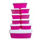 Kit Completo de Potes com Tampa 10 peças cores diversas