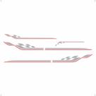 Kit Completo Faixa Onix Effect 2018/2019 Adesivo Cinza/Vermelho