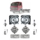 Kit Completo Farol Delivery 05/17 Farol De Milha Redondo Lisa Com Lampadas H3 H4 12v Pisca Cristal