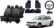 Kit Completo Golf 06-13: Capa de Couro + Tapetes + Capa de Volante Personalizada