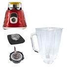 Kit Completo Jarra Copo Quadrado Vidro Arraste Base Lâmina Tampa Dasshaus para Liquidificador Oster