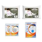 Kit Completo King Size 2 Travesseiros ART200 Percal e Capas