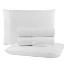 Kit Completo Lençol 4pç Microfibra Branco Queen Toque Macio