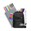 KIT Completo LEOLEO com Mochila Estojo Caderno caneta corretivo marca texto lapis borracha