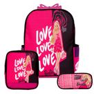 Kit Completo Mochila infantil Escolar de Rodinhas Barbie