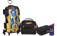 Kit Completo Mochila Malinha Hot Wheels Tam G 3d Alto Relevo